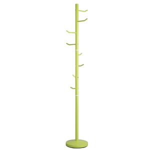 コートハンガーツリー(ポールハンガー) スチール製 高さ175.5cm グリーン(緑) - 拡大画像
