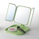 コンパクト三面鏡(折りたたみ卓上ミラー) パステルグリーン(緑) 飛散防止加工/角度調整可/収納トレイ付き/ミニ/コンパクト/軽量/手鏡/完成品/NK-265 - 縮小画像3