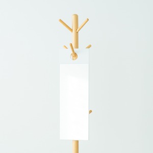 フックミラー(引っかけウォールミラー) 幅20cm×高さ60cm 飛散防止加工 日本製 ホワイト(白) 商品写真1