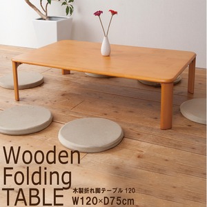 折れ脚テーブル(折りたたみローテーブル) 木製 幅120cm×奥行75cm 赤外線マウス使用可 【完成品】 商品画像