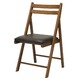 折りたたみ椅子(ダイニングチェア)  イス/チェア/フォールディングチェア/コンパクト/北欧風/合成皮革/木製/天然木/クッション/1人用/背もたれ付き/完成品/NK-026 ブラウン(茶) - 縮小画像2