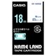 カシオ(CASIO) ネームランド エコテープカートリッジ 白に青文字 18mm
