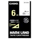 カシオ(CASIO) ネームランド エコテープカートリッジ 白に黒文字 6mm