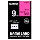 カシオ(CASIO) ネームランド エコテープカートリッジ 蛍光ピンクに黒文字 9mm
