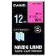 カシオ(CASIO) ネームランド エコテープカートリッジ 蛍光ピンクに黒文字 12mm