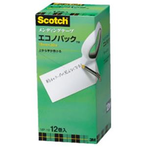 【まとめ買い】スコッチ メンディングテープ エコノパック 大巻 （1.8cm×30m） （76mm） 1箱（12巻） - 拡大画像