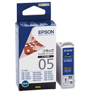 【純正品】 エプソン（EPSON） インクカートリッジ ブラック 型番：IC1BK05 単位：1個 - 拡大画像