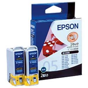 【純正品】 エプソン（EPSON） インクカートリッジ ブラック 型番：IC1BK05W 単位（入り数）：1箱（2個入） - 拡大画像