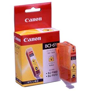 【純正品】 キヤノン（Canon） インクカートリッジ イエロー 型番：BCI-6Y 単位：1個 - 拡大画像