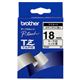 ブラザー(BROTHER) ピータッチ用TZeテープ 白に黒文字 18mm