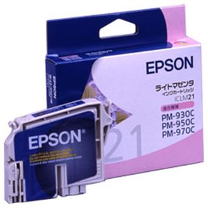 【純正品】 エプソン（EPSON） インクカートリッジ ライトマゼンタ 型番：ICLM21 単位：1個 - 拡大画像