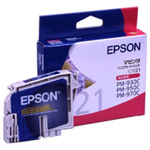 【純正品】 エプソン（EPSON） インクカートリッジ マゼンタ 型番：ICM21 単位：1個 - 拡大画像