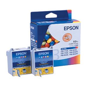 【純正品】 エプソン（EPSON） インクカートリッジ カラー 型番：IC5CL13W 単位：1箱（2個入） - 拡大画像