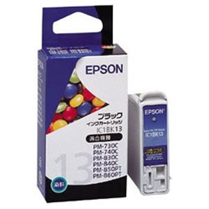 【純正品】 エプソン（EPSON） インクカートリッジ ブラック 型番：IC1BK13 単位：1個 - 拡大画像