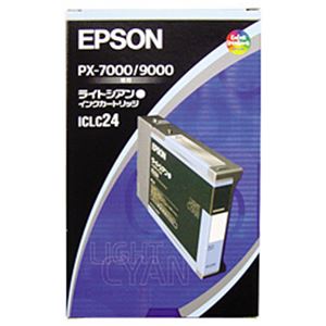 【純正品】 エプソン（EPSON） インクカートリッジ 色：ライトシアン 型番：ICLC24 単位：1個 - 拡大画像