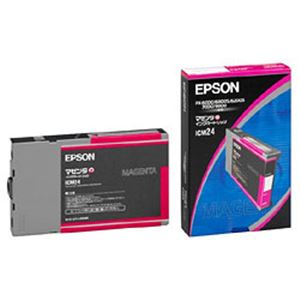 【純正品】 エプソン（EPSON） インクカートリッジ 色：マゼンタ 型番：ICM24 単位：1個 - 拡大画像