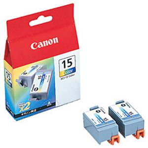 【純正品】 キヤノン（Canon） インクカートリッジ ブラック 型番：BCI-15B 単位（入り数）：1箱（2個入） - 拡大画像