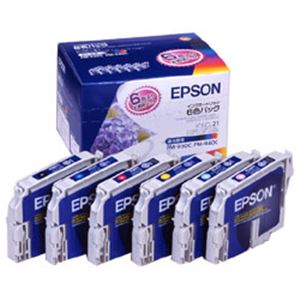 【純正品】 エプソン（EPSON） インクカートリッジ 型番：IC6CL21 単位：1箱（6色セット） - 拡大画像