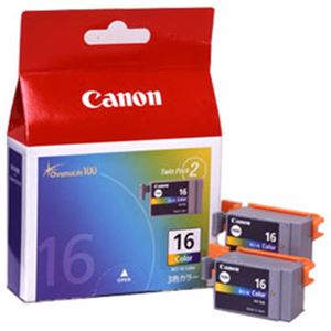 【純正品】 キヤノン（Canon） インクカートリッジ カラー 型番：BCI-16カラー2コ 単位（入り数）：1箱（2個入） - 拡大画像