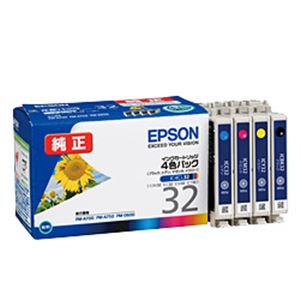 【純正品】 エプソン（EPSON） インクカートリッジ 4色セット 型番：IC4CL32 単位：1箱（4色セット） - 拡大画像