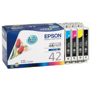 【純正品】 エプソン（EPSON） インクカートリッジ 4色セット 型番：IC4CL42 単位：1箱（4色セット） - 拡大画像