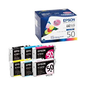 【純正品】 エプソン（EPSON） インクカートリッジ 6色セット 型番：IC6CL50 単位：1箱（6色セット） - 拡大画像
