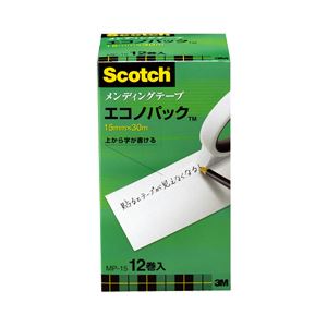 【まとめ買い】スコッチ メンディングテープ エコノパック 大巻 （1.5cm×30m） （76mm） 1箱（12巻） - 拡大画像
