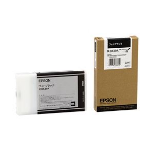 【純正品】 エプソン（EPSON） インクカートリッジ ブラック 型番：ICBK39A 単位：1個 - 拡大画像