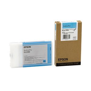 【純正品】 エプソン（EPSON） インクカートリッジ ライトシアン 型番：ICLC39A 単位：1個 - 拡大画像