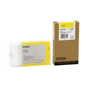 【純正品】 エプソン（EPSON） インクカートリッジ イエロー 型番：ICY39A 単位：1個 - 拡大画像