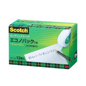 【まとめ買い】スコッチ メンディングテープ エコノパック 小巻 （1.2cm×30m） （25mm） 1箱（12巻） - 拡大画像