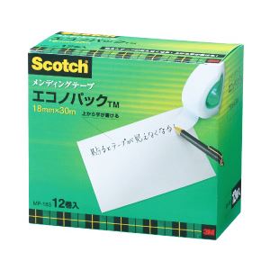 【まとめ買い】スコッチ メンディングテープ エコノパック 小巻 （1.8cm×30m） （25mm） 1箱（12巻） - 拡大画像