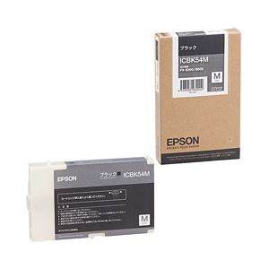 【純正品】 エプソン（EPSON） インクカートリッジ ブラック・Mサイズ 型番：ICBK54M 単位：1個 - 拡大画像