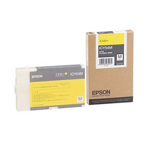【純正品】 エプソン（EPSON） インクカートリッジ イエロー・Mサイズ 型番：ICY54M 単位：1個 - 拡大画像