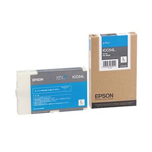 【純正品】 エプソン（EPSON） インクカートリッジ シアン・Lサイズ 型番：ICC54L 単位：1個 - 拡大画像