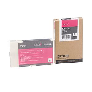【純正品】 エプソン（EPSON） インクカートリッジ マゼンタ・Lサイズ 型番：ICM54L 単位：1個 - 拡大画像