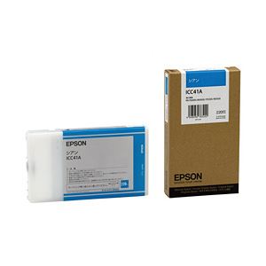 【純正品】 エプソン（EPSON） インクカートリッジ シアン 型番：ICC41A 単位：1個 - 拡大画像