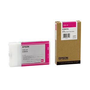 【純正品】 エプソン（EPSON） インクカートリッジ マゼンタ 型番：ICM41A 単位：1個 - 拡大画像
