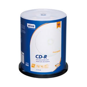 ativa CD-R 700MB ホワイトレーベル スピンドルケース 100枚入 商品画像