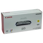 【純正品】 キヤノン（Canon） トナーカートリッジ イエロー 型番：カートリッジ317（Y） 印字枚数：4000枚 単位：1個