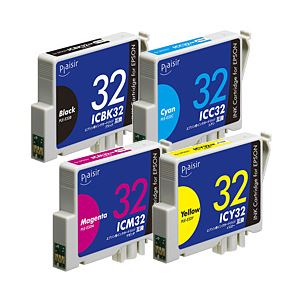 エプソン（EPSON） インクカートリッジ 4色セット 汎用 IC4CL32対応 単位：1箱（4色セット） - 拡大画像