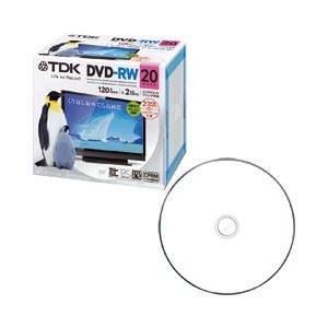 【訳あり・在庫処分】TDK DVD-RW 録画用 CPRM対応 120分 ホワイトワイドプリント 個別ケース 1パック（20枚）