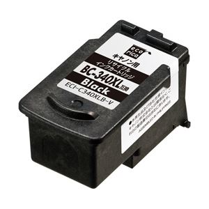 キヤノン（Canon）プリンター対応 エコリカ リサイクルインクカートリッジ 対応純正カートリッジ型番：BC-340XL 色：ブラック（大容量） 単位：1個 - 拡大画像