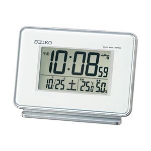 SEIKO(セイコー) 温湿度計付きデジタル電波目覚まし時計 SQ767W 1個 商品写真
