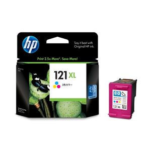 HP対応 インクカートリッジ 3色パック 増量タイプ 1箱（3色入） 型番：CC644HJ （HP121XL 3色） CC644HJ - 拡大画像