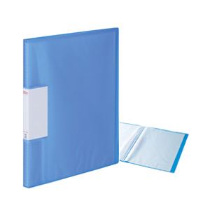 クリアファイル（A4タテ） ポケット20枚 ブルー 1箱（20冊） OD-114051-ハコ - 拡大画像