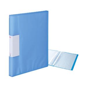 クリアファイル（A4タテ） ポケット40枚 ブルー 1箱（10冊） OD-114054-ハコ - 拡大画像