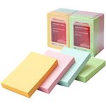 オフィス・デポ オリジナル 粘着メモ エコノミーパック ハーフ パステル 7.6×5.1cm 1パック／12冊 1箱（12パック） 1413963-ハコ