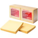 オフィス・デポ オリジナル 粘着メモ エコノミーパック ノート イエロー 7.6×7.6cm 1パック／12冊 1箱（18パック） 553982-ハコ