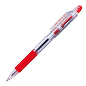 （業務用セット） 油性ボールペン ジムノック 赤 ボール径：0.7mm 【×50セット】 - 拡大画像